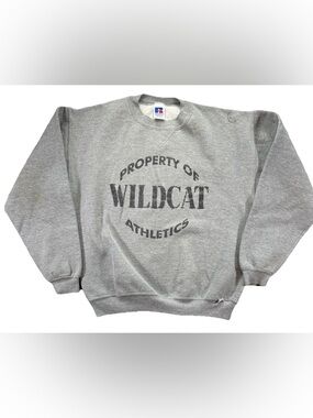 Vintage Y2K Wildcats Russell Athletics Sweatshirt Youth XL Gray Sportswear Retro